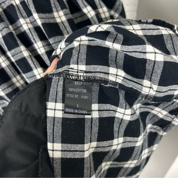 Day & Moon Red Dress Boutique Pinky Promise Black Plaid Dress Size L - Picture 10 of 11